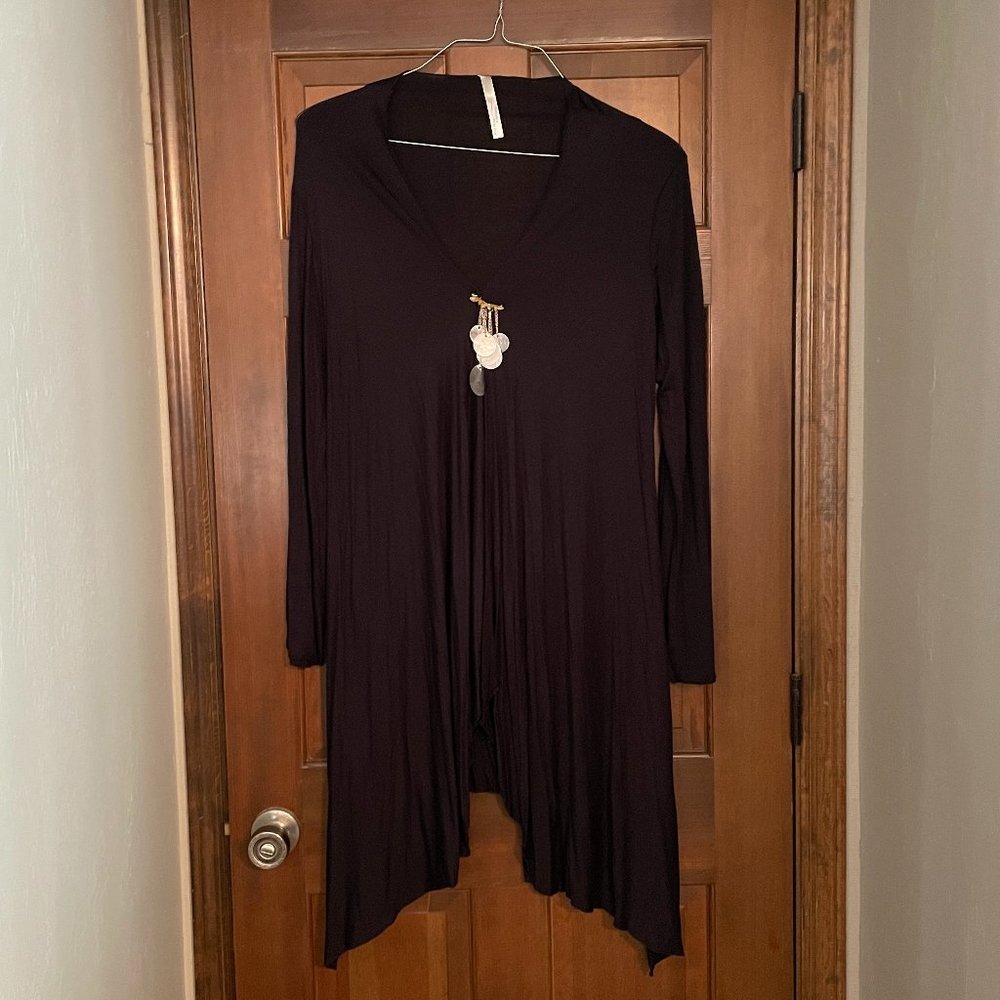 NWOT Size XL vintage Water Water Every Wear black swim coverup cardigan